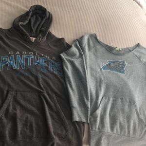 2 women’s Carolina Panthers sweatshirts